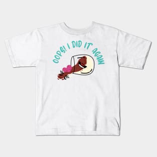 Chocolate Mousse Oops Dropped Dessert Character Kids T-Shirt